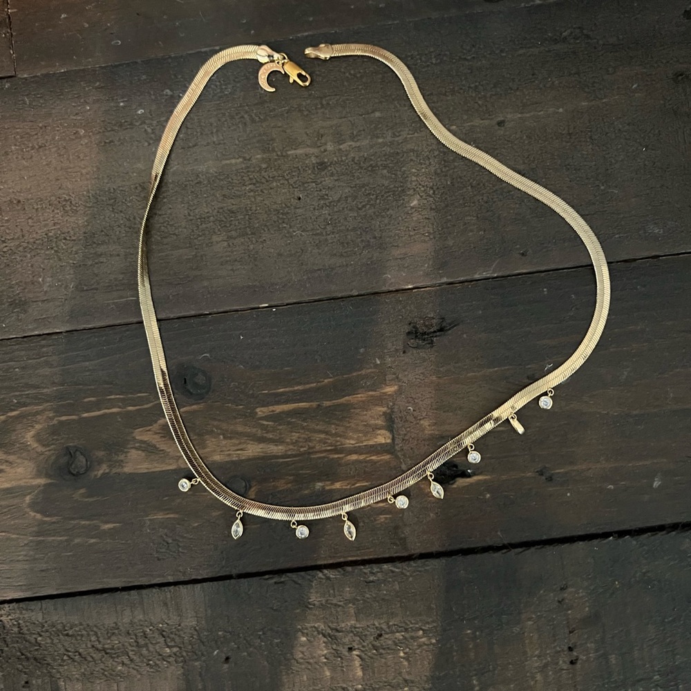 LiliClaspe gold Reggie Marquise necklace